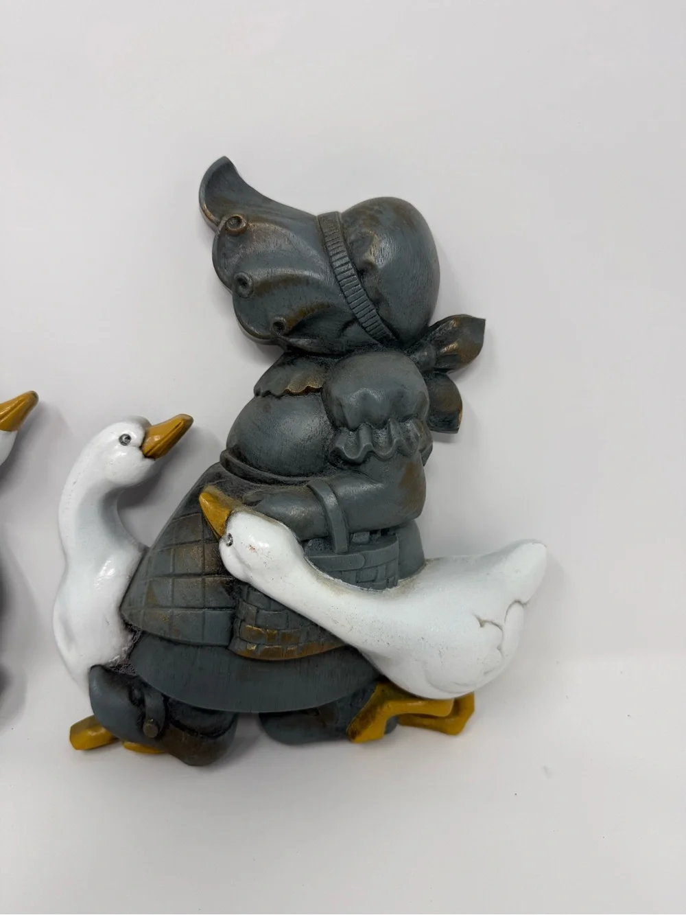 Grey Goose Couple Figurine Set with White Geese - Home Accents